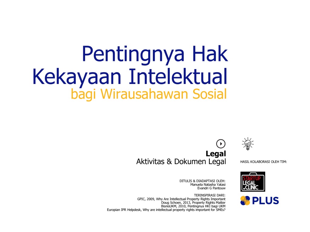 Pentingnya Hak Kekayaan Intelektual - PLUS | Platform Usaha Sosial